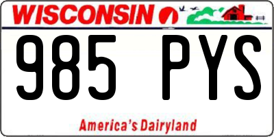 WI license plate 985PYS