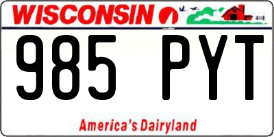 WI license plate 985PYT