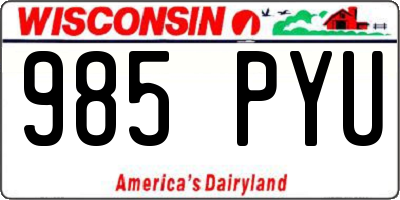 WI license plate 985PYU