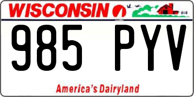 WI license plate 985PYV