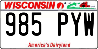 WI license plate 985PYW