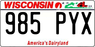 WI license plate 985PYX