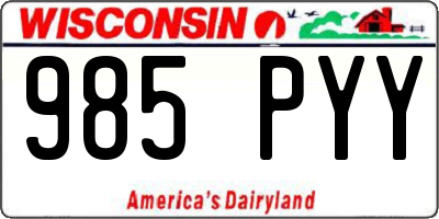 WI license plate 985PYY