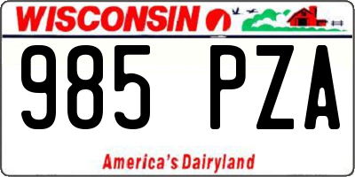 WI license plate 985PZA