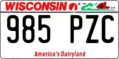 WI license plate 985PZC