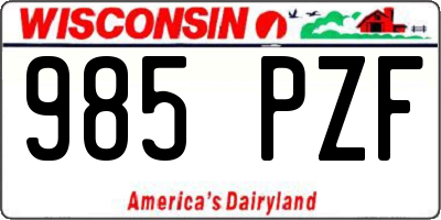 WI license plate 985PZF