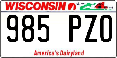 WI license plate 985PZO