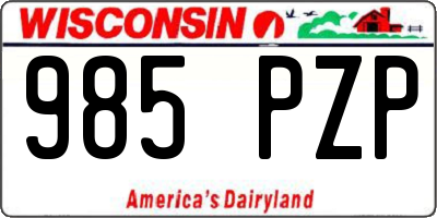 WI license plate 985PZP