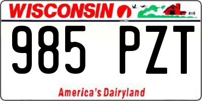WI license plate 985PZT