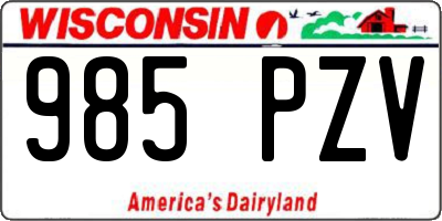 WI license plate 985PZV