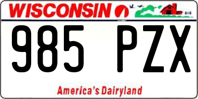 WI license plate 985PZX