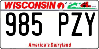 WI license plate 985PZY
