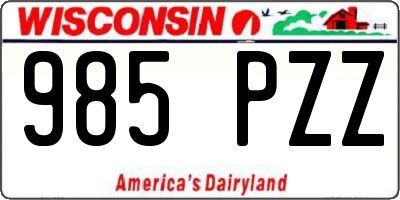 WI license plate 985PZZ
