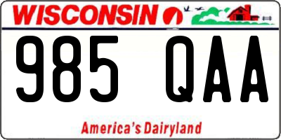 WI license plate 985QAA