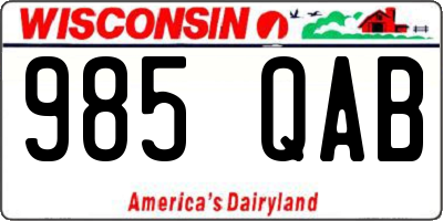 WI license plate 985QAB