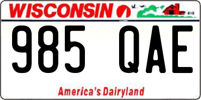WI license plate 985QAE