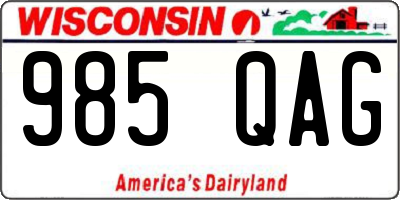 WI license plate 985QAG