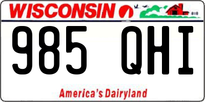 WI license plate 985QHI