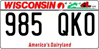 WI license plate 985QKO