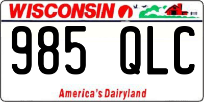 WI license plate 985QLC