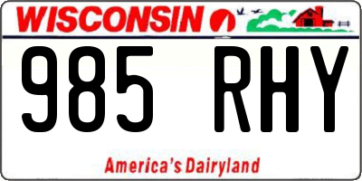 WI license plate 985RHY