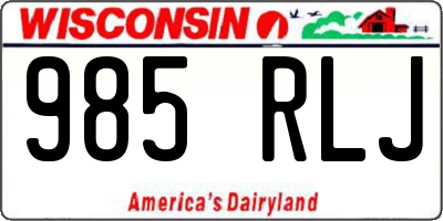 WI license plate 985RLJ