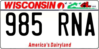WI license plate 985RNA