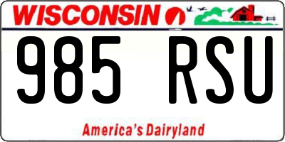 WI license plate 985RSU