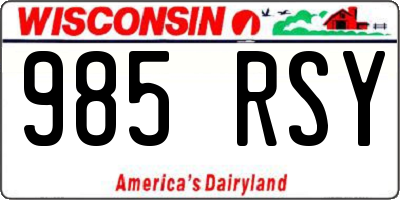 WI license plate 985RSY