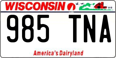 WI license plate 985TNA