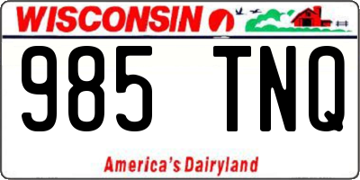 WI license plate 985TNQ