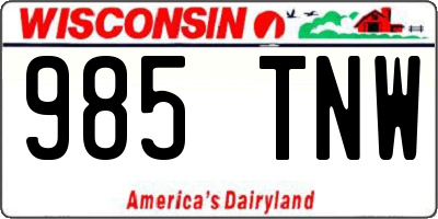 WI license plate 985TNW