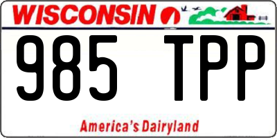 WI license plate 985TPP