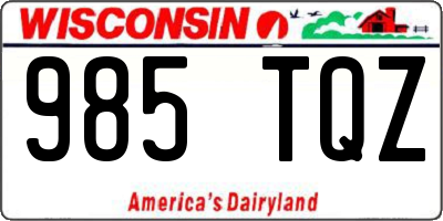 WI license plate 985TQZ