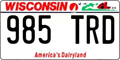 WI license plate 985TRD