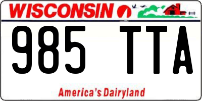 WI license plate 985TTA