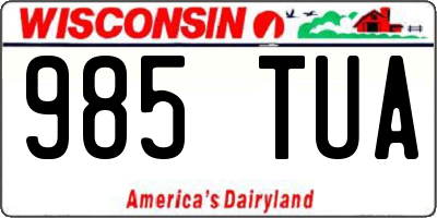 WI license plate 985TUA