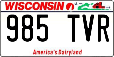 WI license plate 985TVR