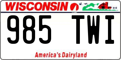 WI license plate 985TWI