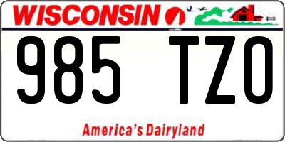 WI license plate 985TZO
