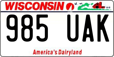 WI license plate 985UAK