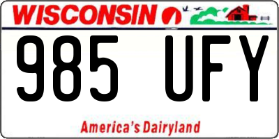 WI license plate 985UFY