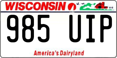 WI license plate 985UIP