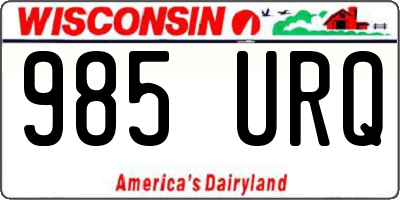 WI license plate 985URQ