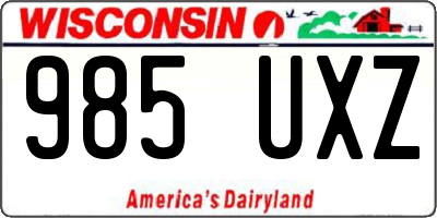 WI license plate 985UXZ