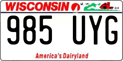 WI license plate 985UYG