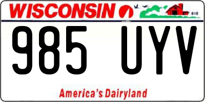 WI license plate 985UYV