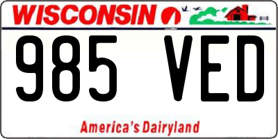 WI license plate 985VED