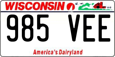 WI license plate 985VEE