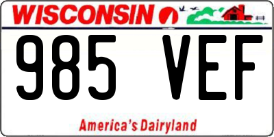 WI license plate 985VEF